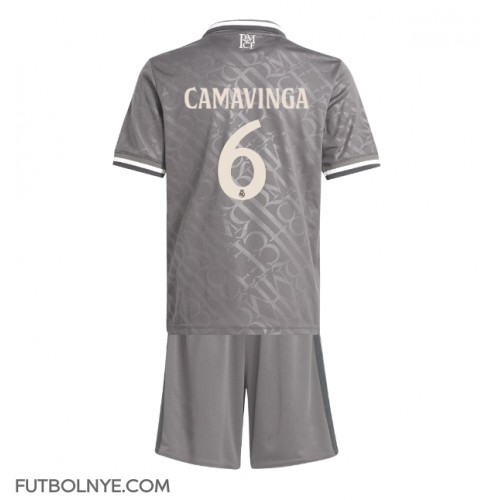 Camiseta Real Madrid Eduardo Camavinga #6 Tercera Equipación para niños 2024-25 manga corta (+ pantalones cortos)